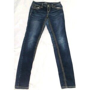 Soundgirl Sz 5 Jeans Blue Women's Button Zipper Pocket Outdoor Logo Adult denim